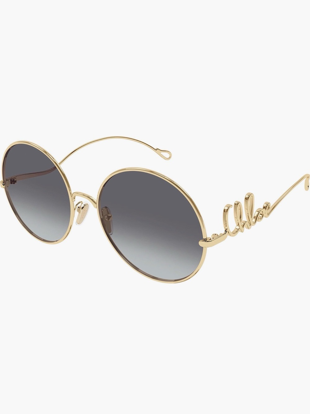 Chloé 60mm Round Sunglasses Color: Gold/ Grey Lens NWT in case